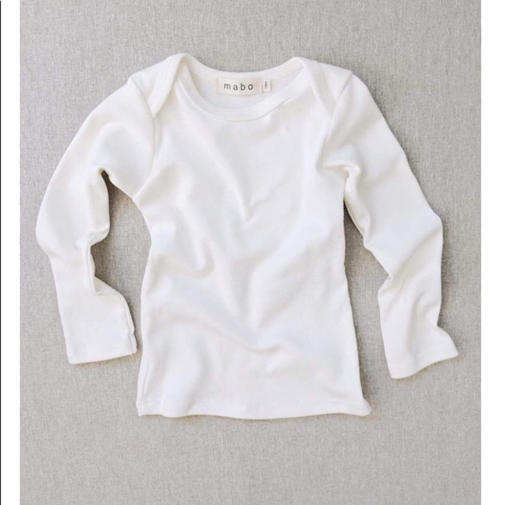 Mabo kids organic white cotton shirt 12m